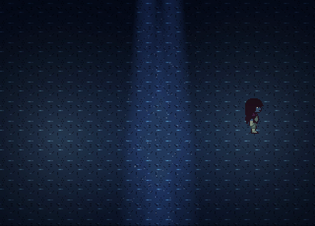 Dynamic lighting demo showing a volumetric light shaft with drifting dust motes